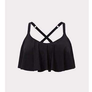 Torrid Wireless Flounce Swim Top